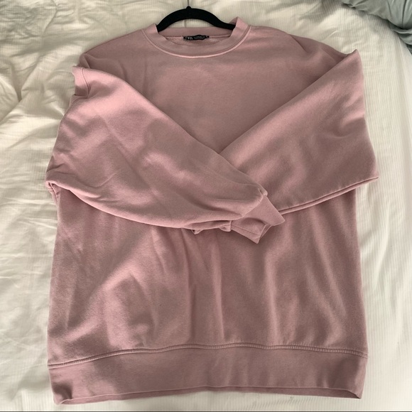 Zara Oversized Pink Crewneck Sweater - Picture 1 of 4